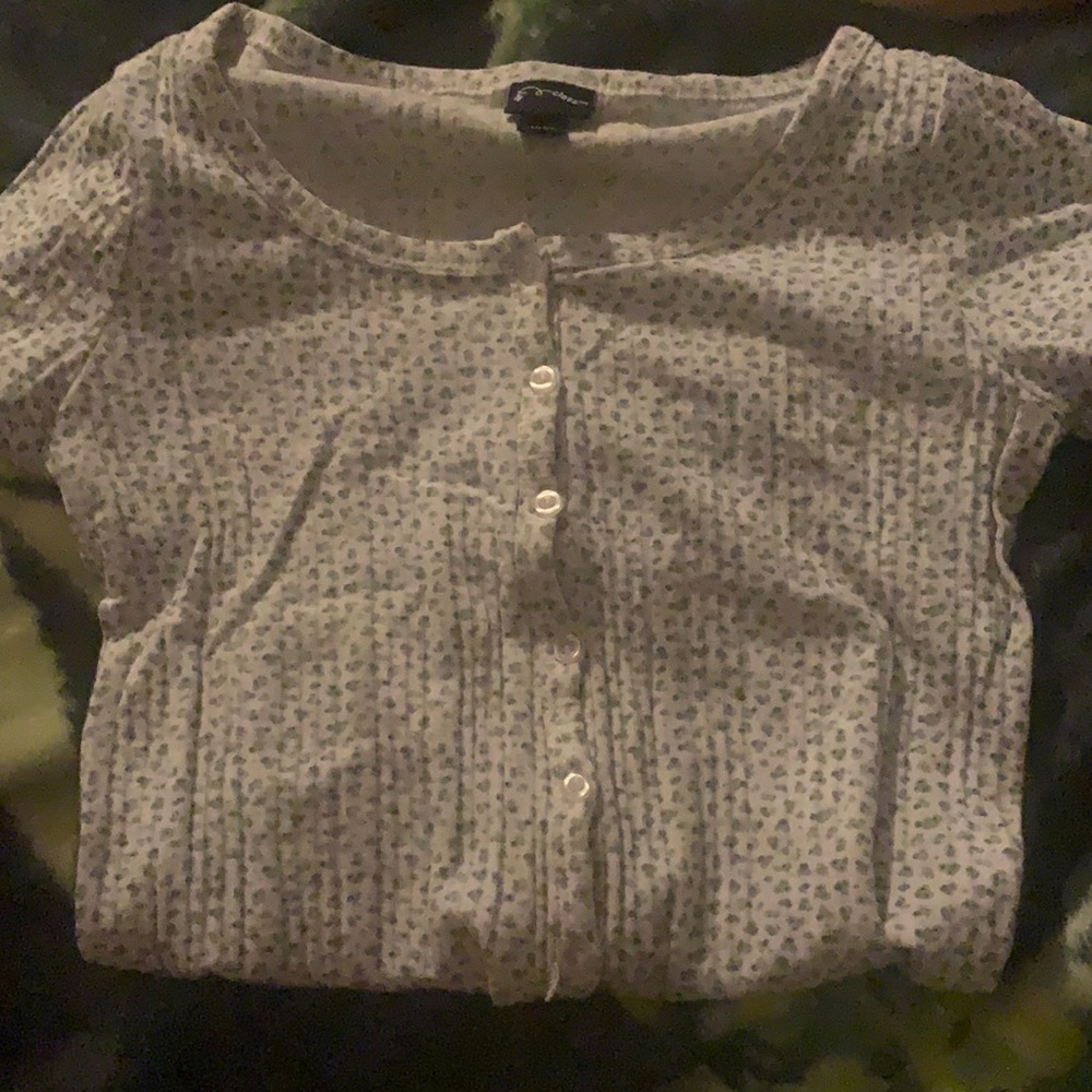 green flower crop top